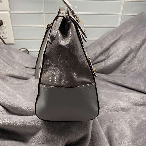 Coach Poppy colour block Grey Leather Satchel - Picture 4 of 12
